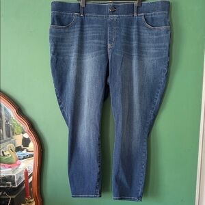 Betabrand Women's 2X Petite Skinny Yoga Jeans - Classic Blue Stretch